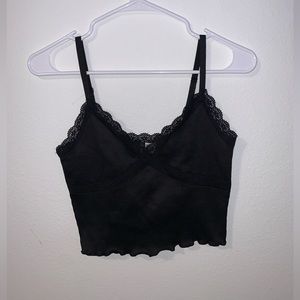 Black lace crop top from H&M